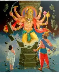 Narasimha avatar- Hiranyakashipu and Prahlad