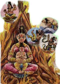 Hiranyakashap and Prahlad - Holi Hiranyakashap and Prahlad - Holi