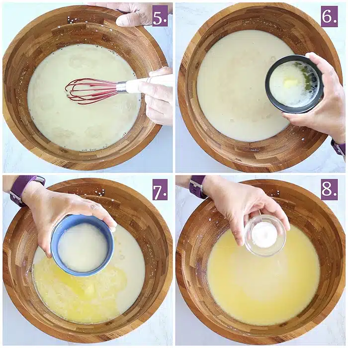 Combine milk and butter