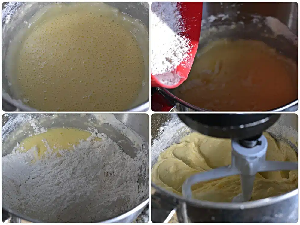 Mix the dry ingredients with wet ingredients