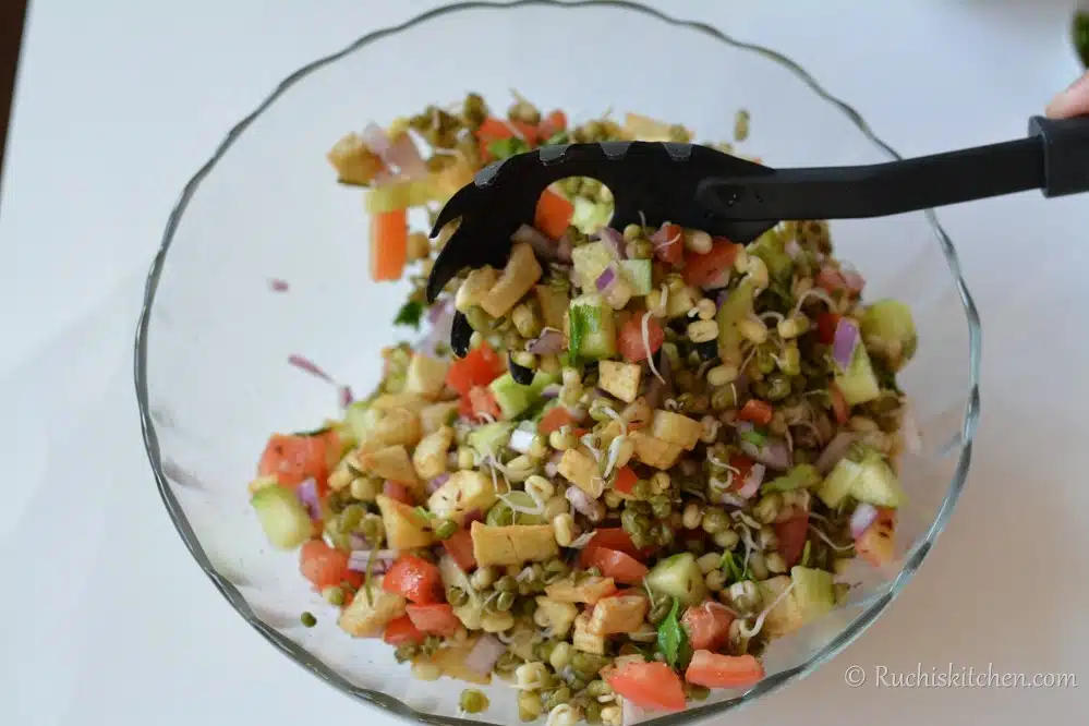 Sprout salad mix in bowl