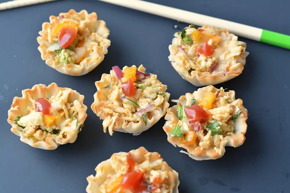 Spicy Paneer filled mini bowls