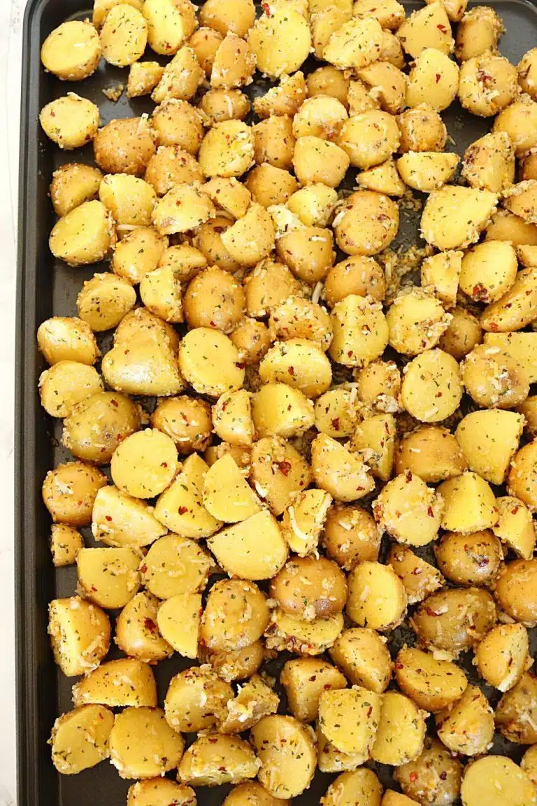 Potatoes on a baking tray