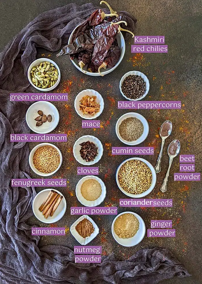 Homemade Tandoori Masala Ingredient list