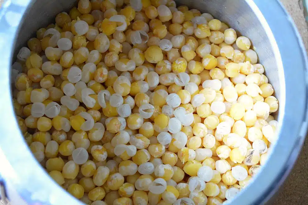cooking matar in Indian Pressure cooker