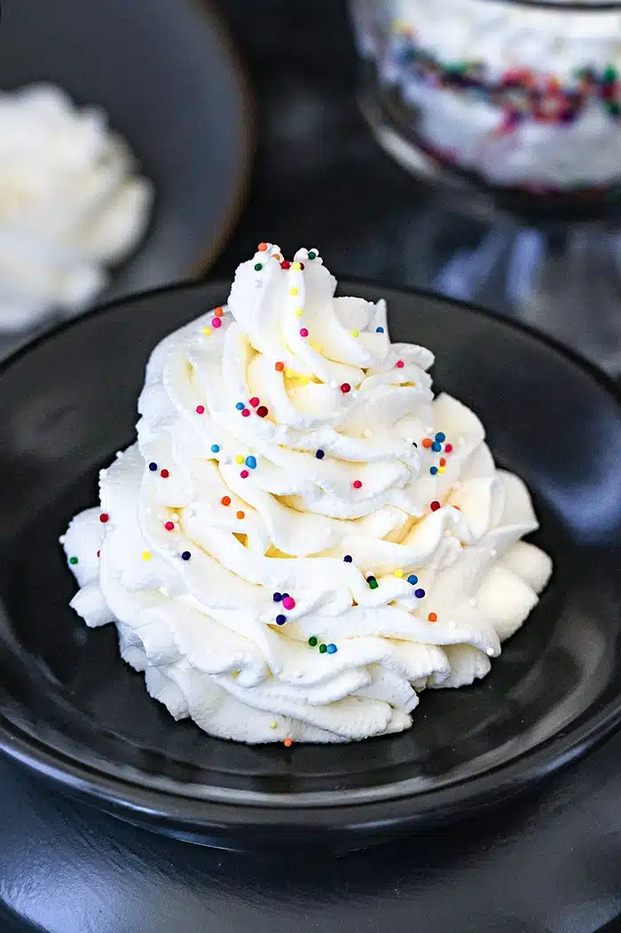Whipped cream on a plate