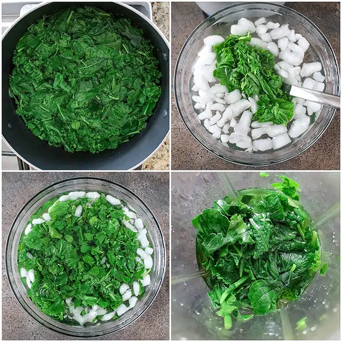 Blanch green vegetables