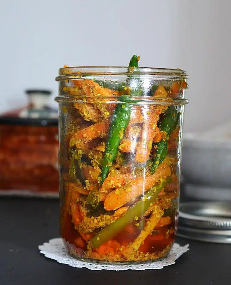 Instant Carrot Chili Pickle - Ruchiskitchen