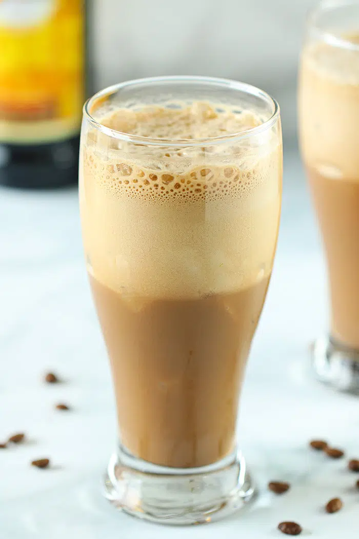 Tall glasses filled with Latte