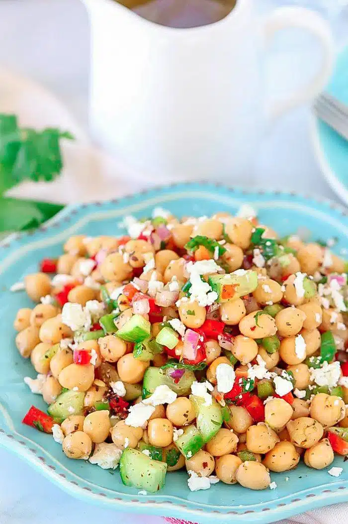 Chana Salad or Chickpea Salad on a plate