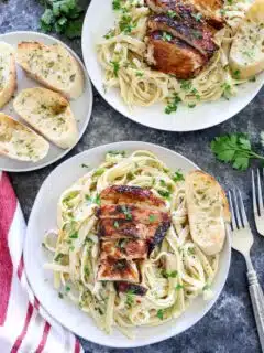 BBQ Chicken Fettuccine Alfredo - Ruchiskitchen