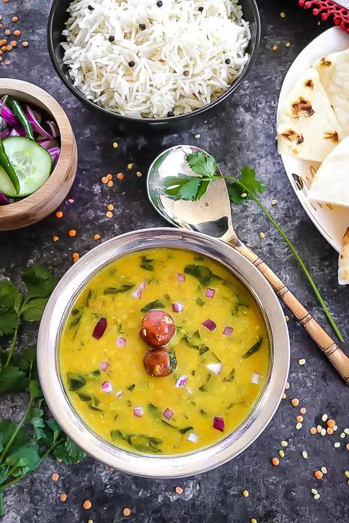 Pressure cooker Dal palak