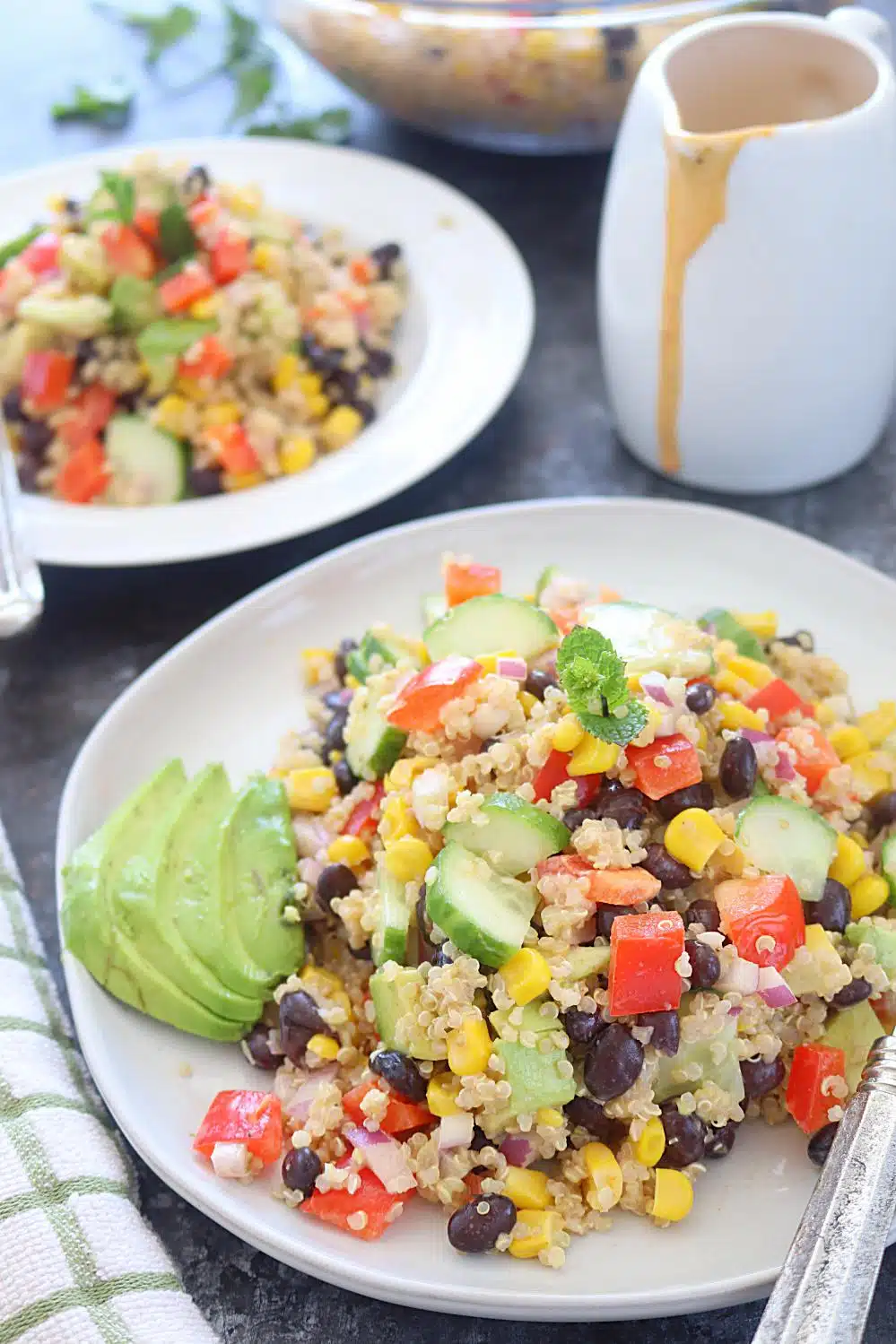 Healthy Quinoa and bean salad - Ruchiskitchen.com