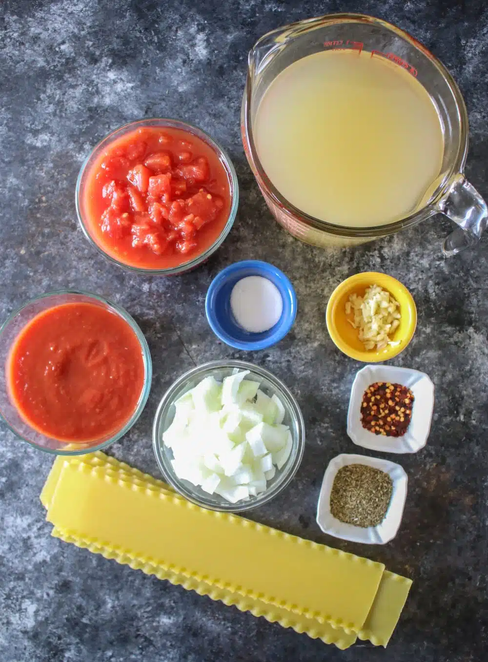 Ingredients for Lasagna Soup