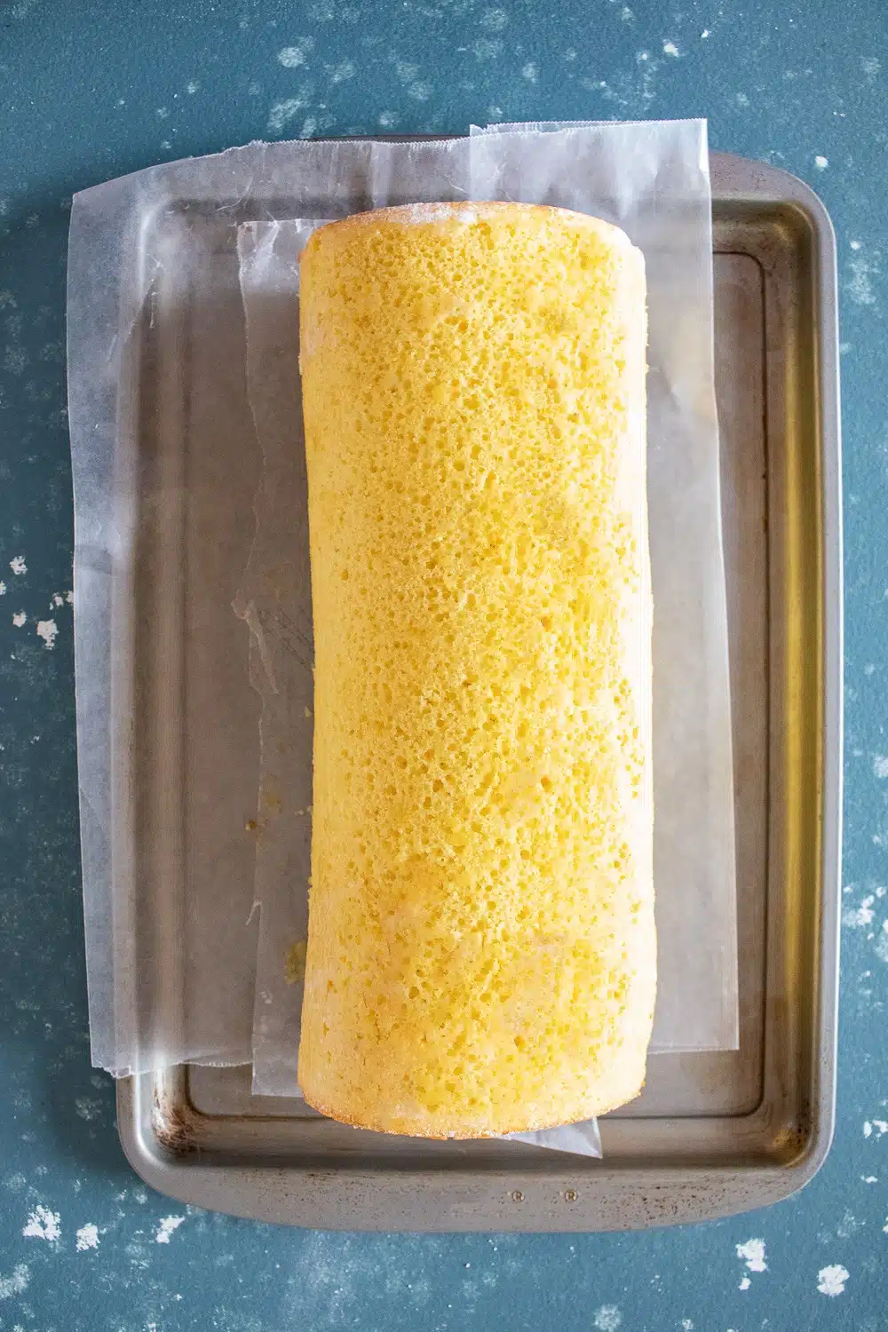 Rolled up Yule Log cake