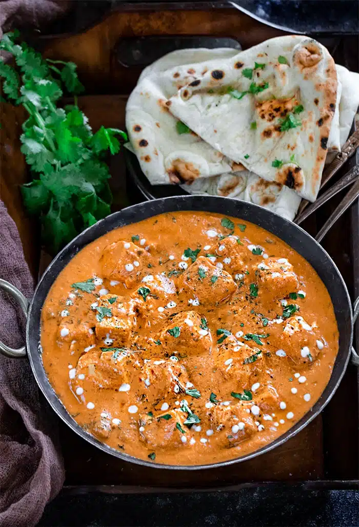 Paneer Makhani served with naan