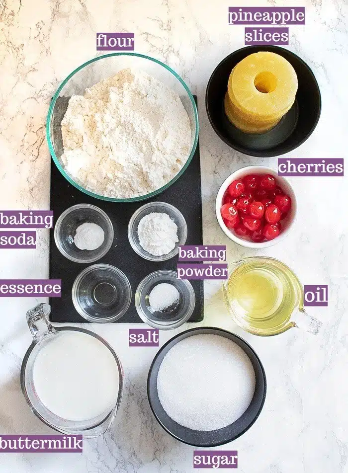 Ingredients for Pineapple Upside Down 