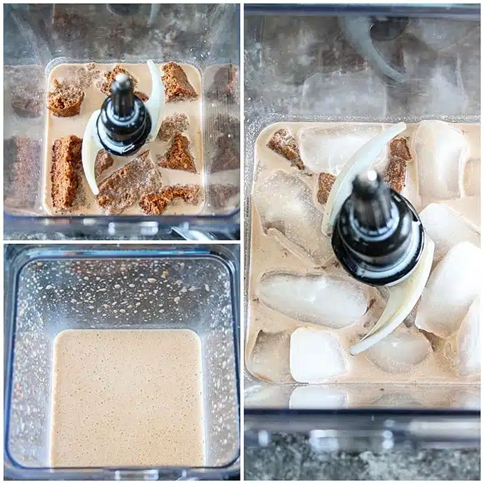 Frozen Hot Chocolate in a blender with ice