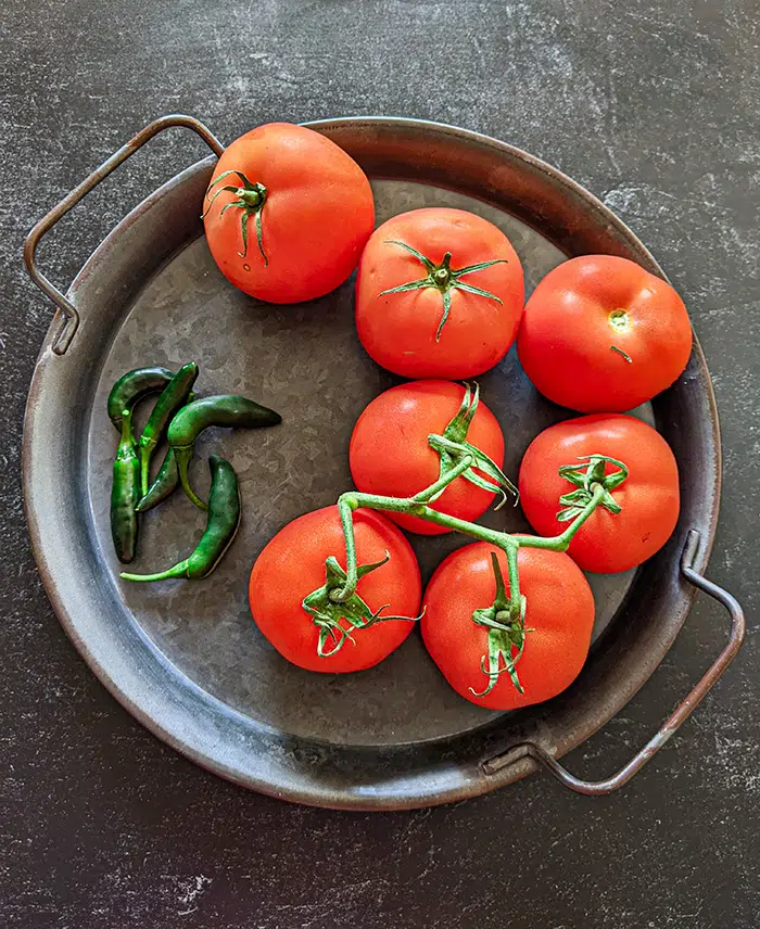 Tomatoes and chilies