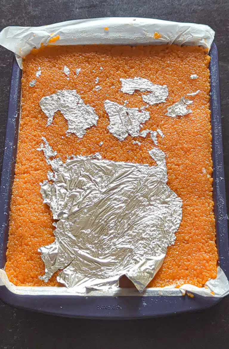 Garnish with silver leaf