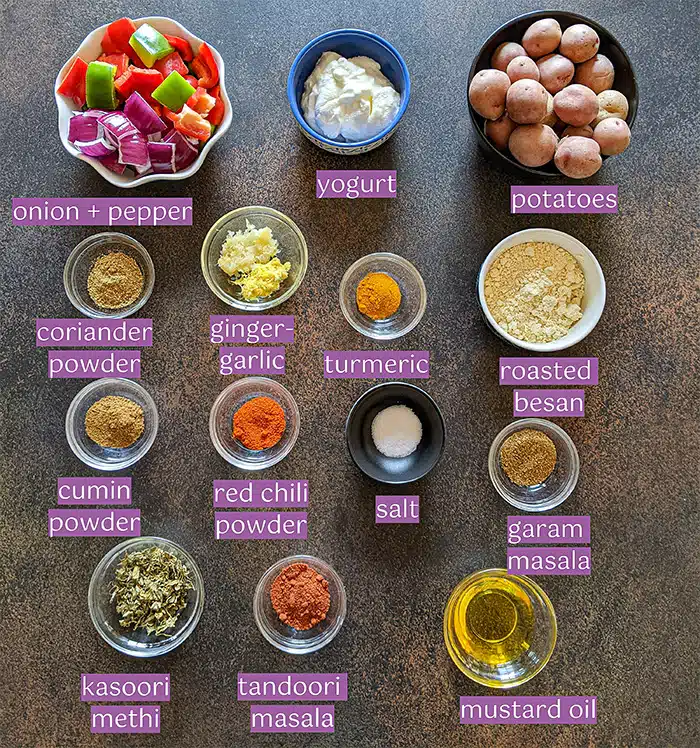 Tandoori aloo Tikka ingredient list